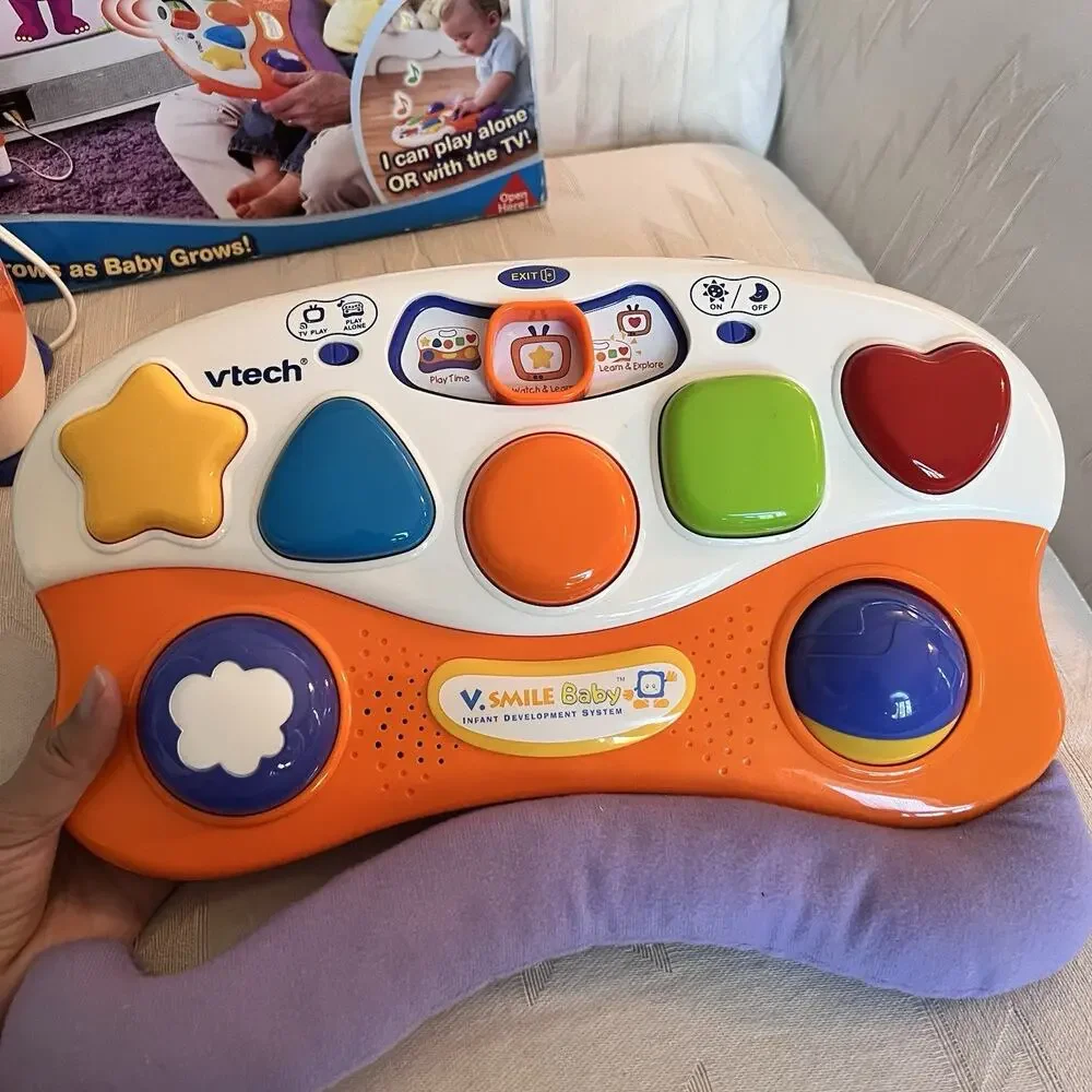 VTech V.Smile Baby Development System Barney & Learn Discover 2 Cartridges WORKS